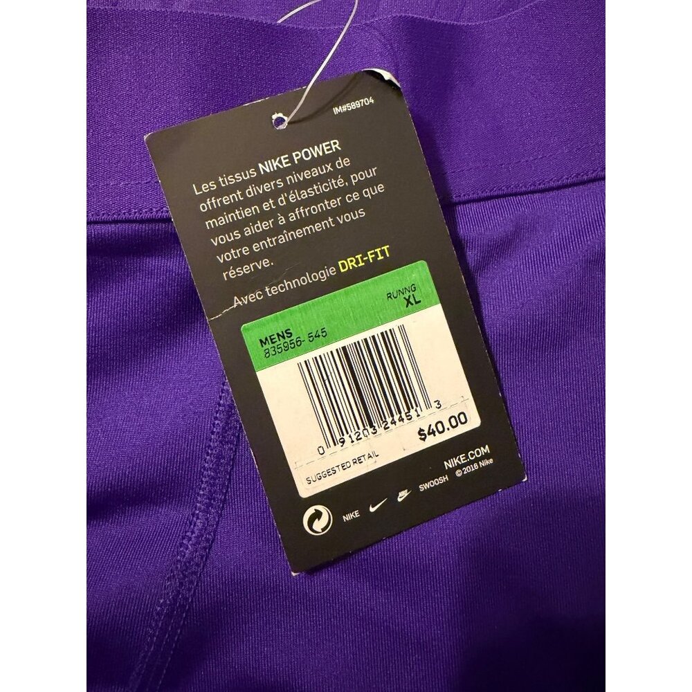 NIKE POWER MEN'S XL DRI-FIT 10" RUNNING SHORTS - PURPLE, NEW! - Picture 3 of 5